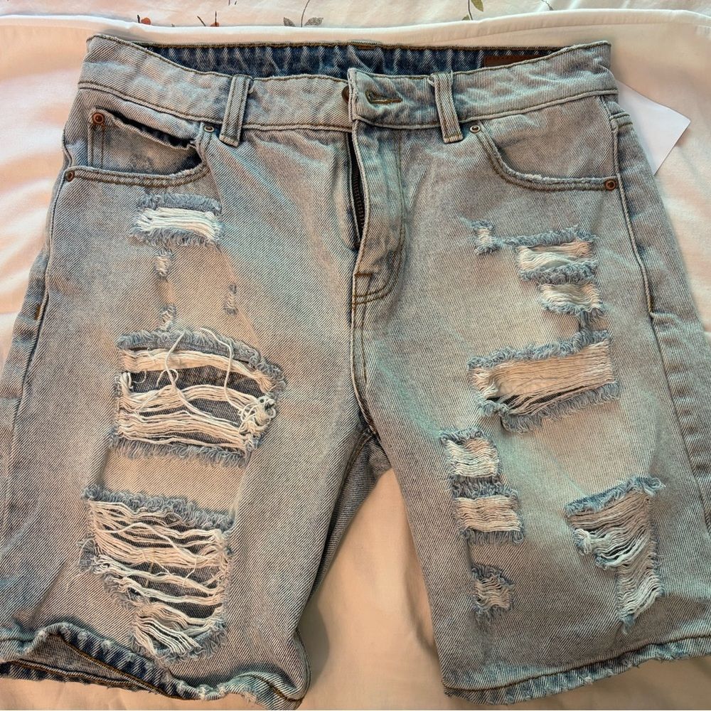 SOLD ASOS Blue Distressed Denim Jean Shorts